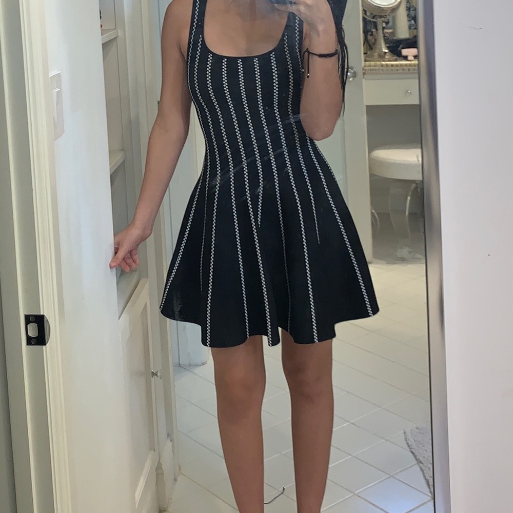 black and white dress